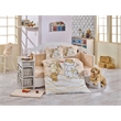 ASIR L'essential Maison Snowball - Beige Red Poplin Baby Quilt Cover Set