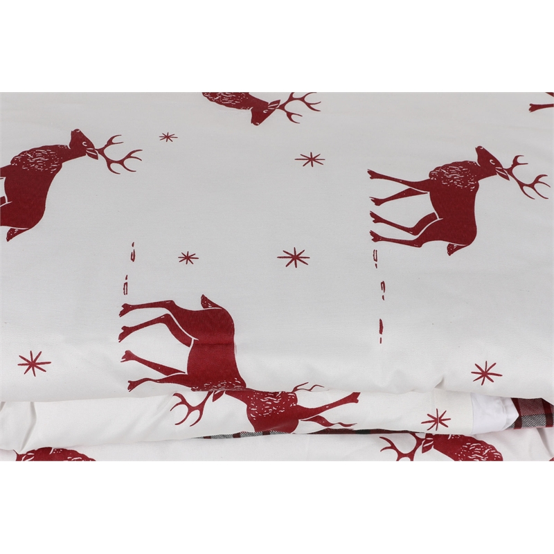 ASIR L'essential Maison Geyik - Claret Red White Single Quilt Cover Set