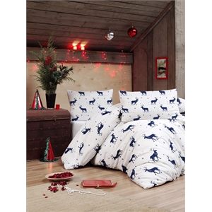 ASIR L'essential Maison Geyik - Dark Blue White Double Quilt Cover Set