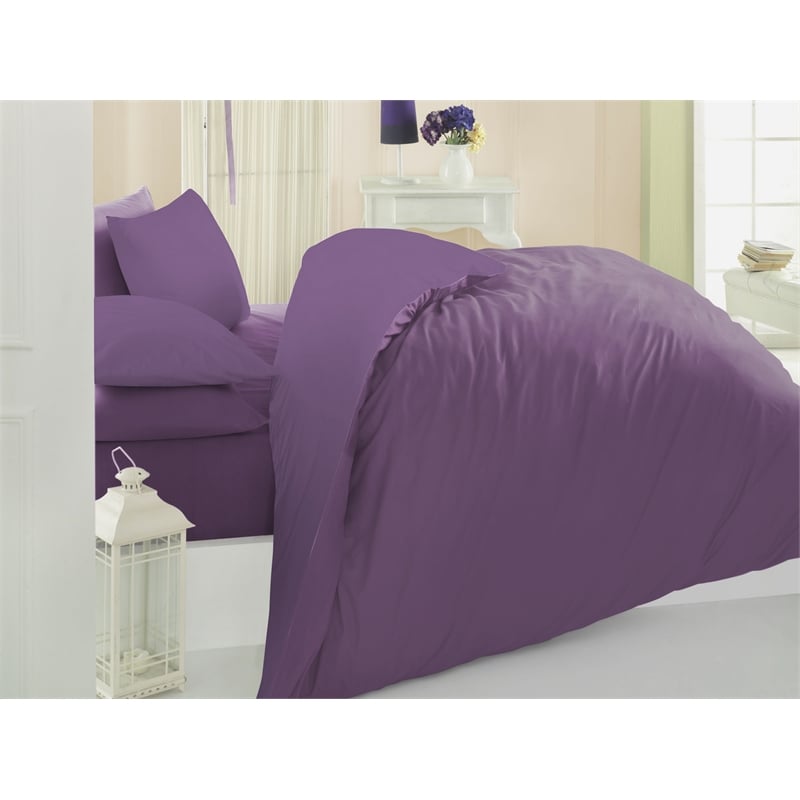 ASIR L'essential Maison Plum Ranforce Super King Quilt Cover Set