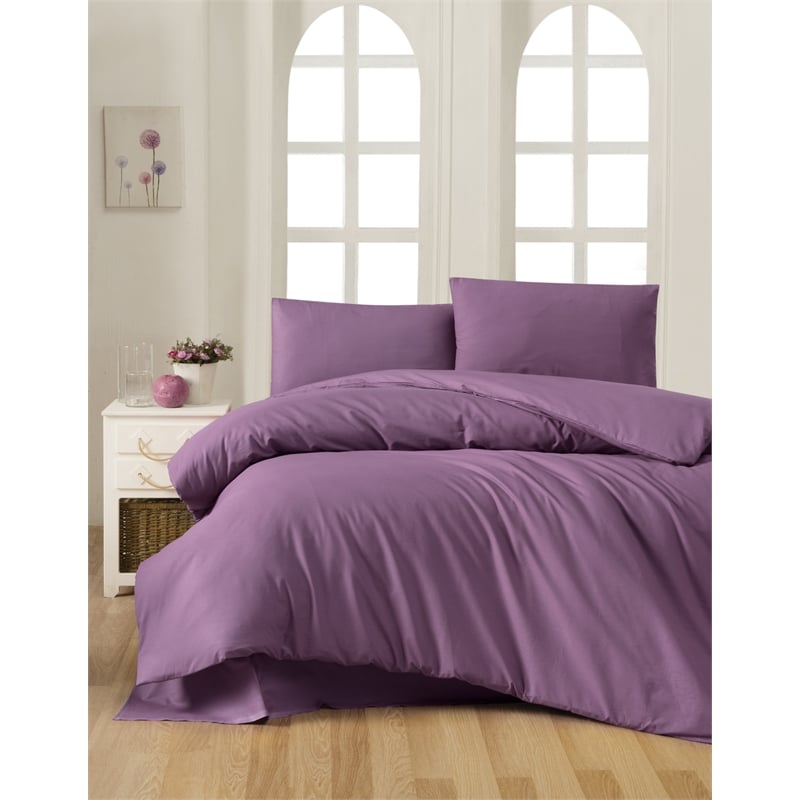 ASIR L'essential Maison Plum Ranforce Super King Quilt Cover Set