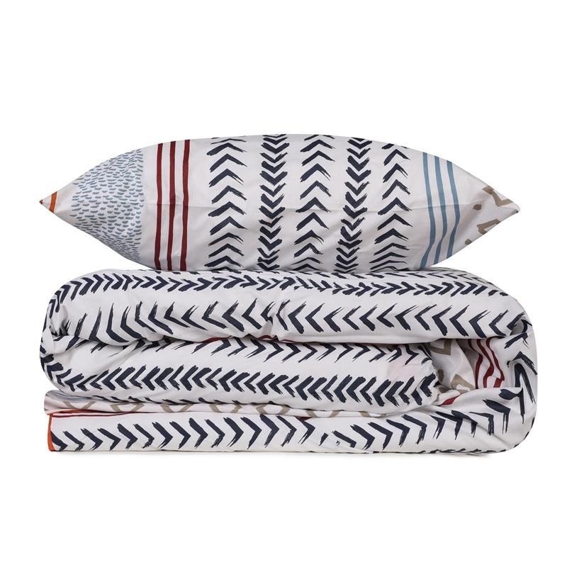 ASIR L'essential Maison Arrow Orange Ranforce King Quilt Cover Set