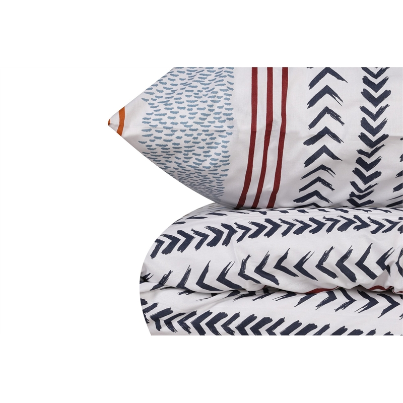 ASIR L'essential Maison Arrow Orange Ranforce King Quilt Cover Set