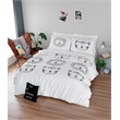 ASIR L'essential Maison White Black Ranforce Single XXL Quilt Cover Set