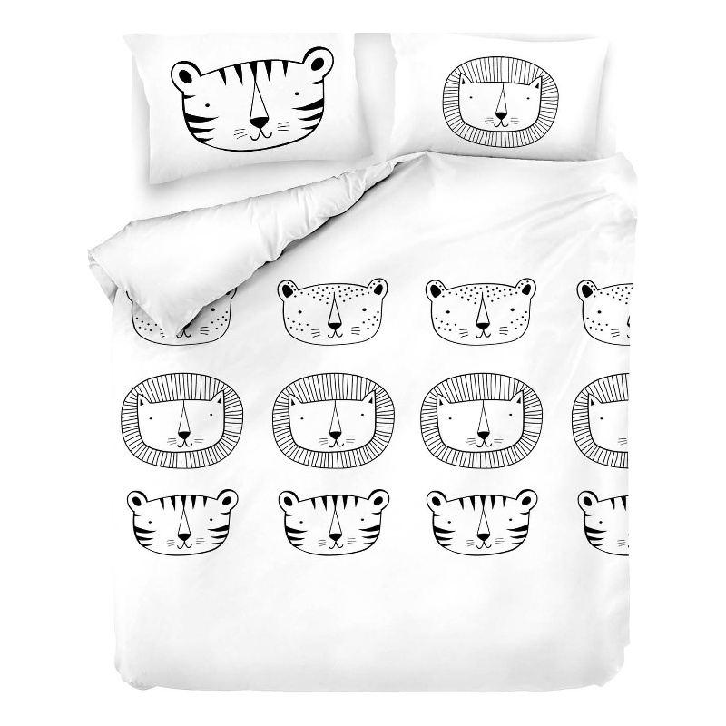 ASIR L'essential Maison White Black Ranforce Single XXL Quilt Cover Set
