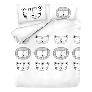 ASIR L'essential Maison White Black Ranforce Single XXL Quilt Cover Set