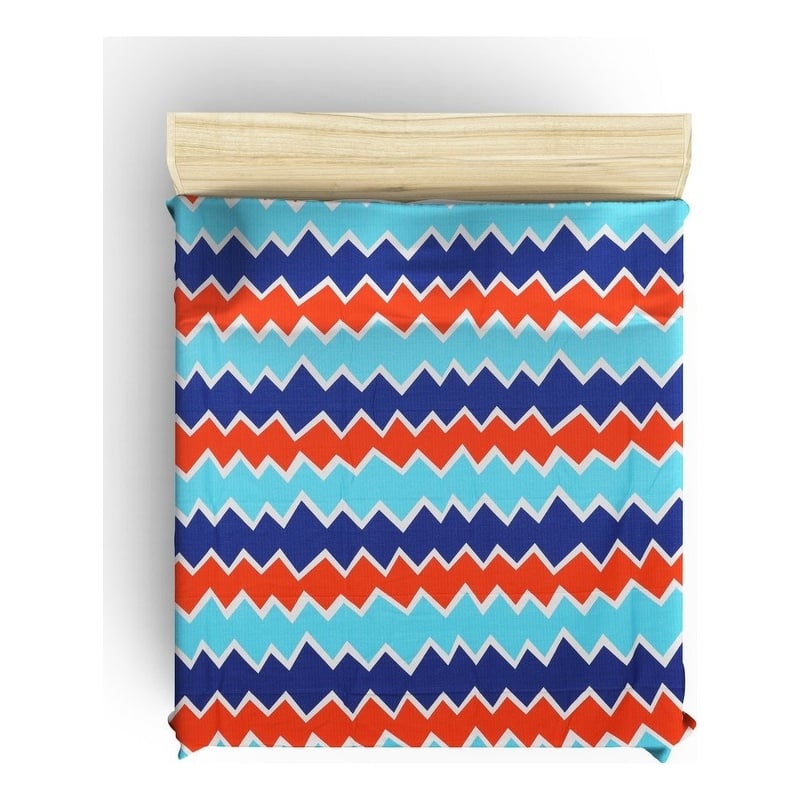 ASIR L'essential Maison Zigros - Orange White Ranforce King Quilt Cover Set