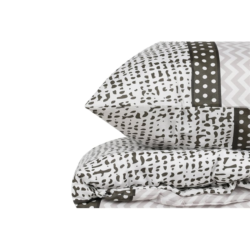 ASIR L'essential Maison Calista Green White Super King Quilt Cover Set