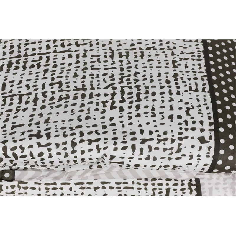ASIR L'essential Maison Calista Green White Super King Quilt Cover Set