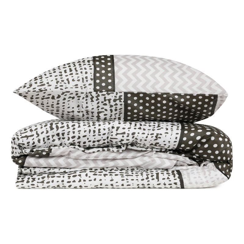 ASIR L'essential Maison Calista Green White Super King Quilt Cover Set