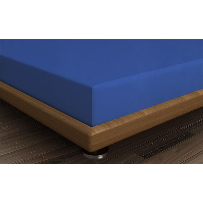 ASIR L'essential Maison Dark Blue Ranforce Single Fitted Sheet