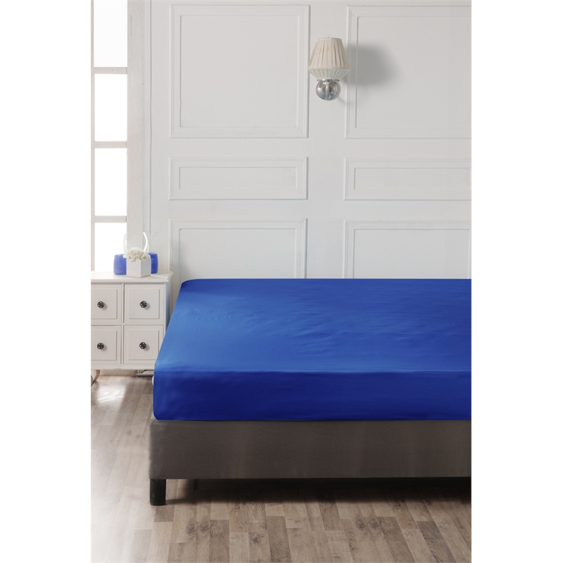 ASIR L'essential Maison Dark Blue Ranforce Single Fitted Sheet