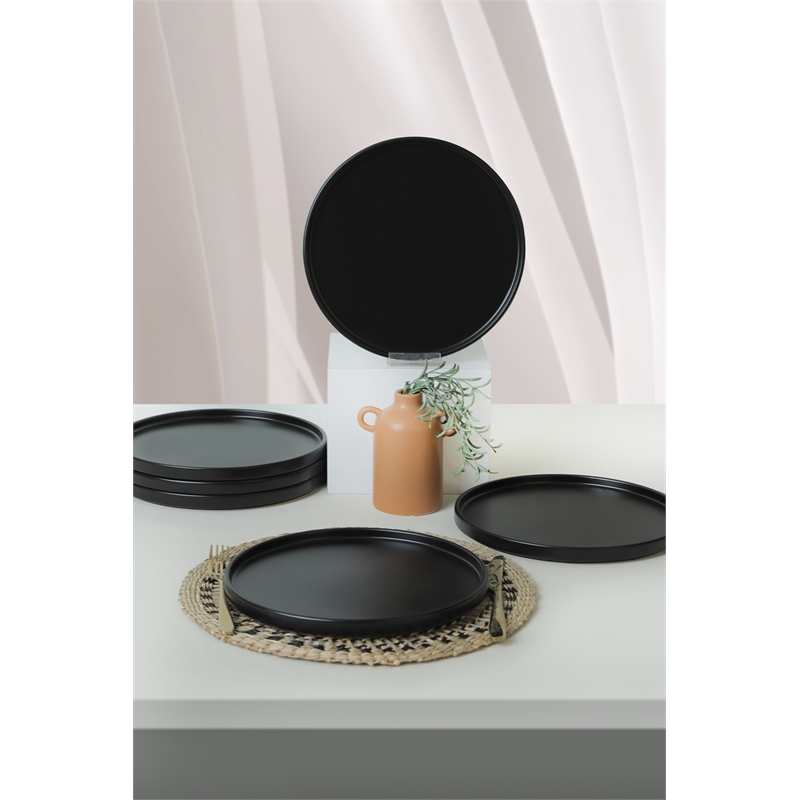 ASIR Hermia ST038006F956MAS3T00 Matte Black Service Plate Set