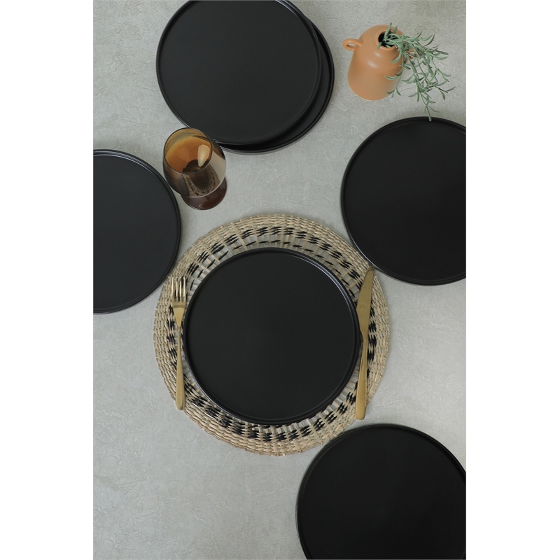 ASIR Hermia ST038006F956MAS3T00 Matte Black Service Plate Set