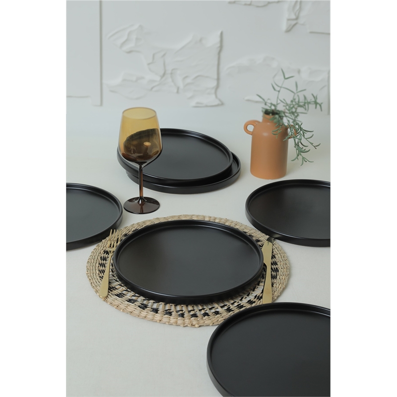 ASIR Hermia ST038006F956MAS3T00 Matte Black Service Plate Set