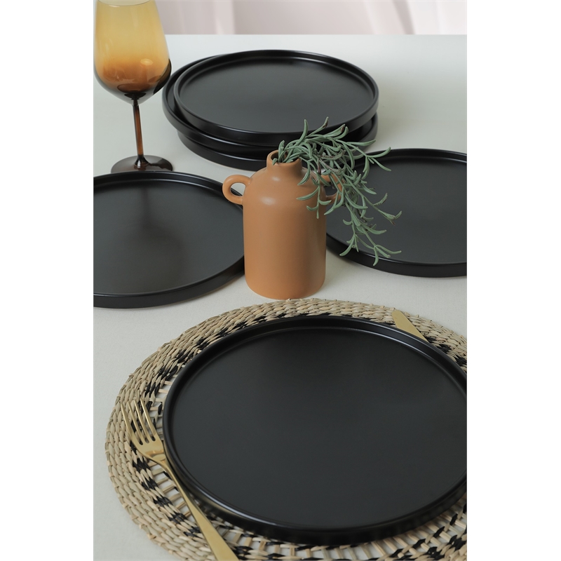 ASIR Hermia ST038006F956MAS3T00 Matte Black Service Plate Set