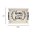Verona Home Sweet Home Wooden Serving Tray with LED in White & Black