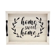 Verona Home Sweet Home Wooden Serving Tray with LED in White & Black