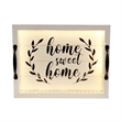 Verona Home Sweet Home Wooden Serving Tray with LED in White & Black