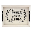 Verona Home Sweet Home Wooden Serving Tray with LED in White & Black