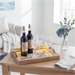 Verona Bottoms Up Wooden Serving Tray with LED in Wood & Black