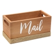 Anders Mail Box with Jute Base Finish in Wood & White