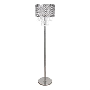 Crystal Elegance Metal Floor Lamp Polished Nickel & Clear Crystal
