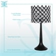 Crystal Lattice Radiance Metal Table Lamp Matte Black & Clear Crystal - Set of 2
