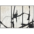 Black Abstract Harmony Framed Canvas Triptych Wall Art - Wood Frame - Set of 3