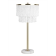 Tassel Elegance Metal Marble Table Lamp Soft Gold & White - Set of 2