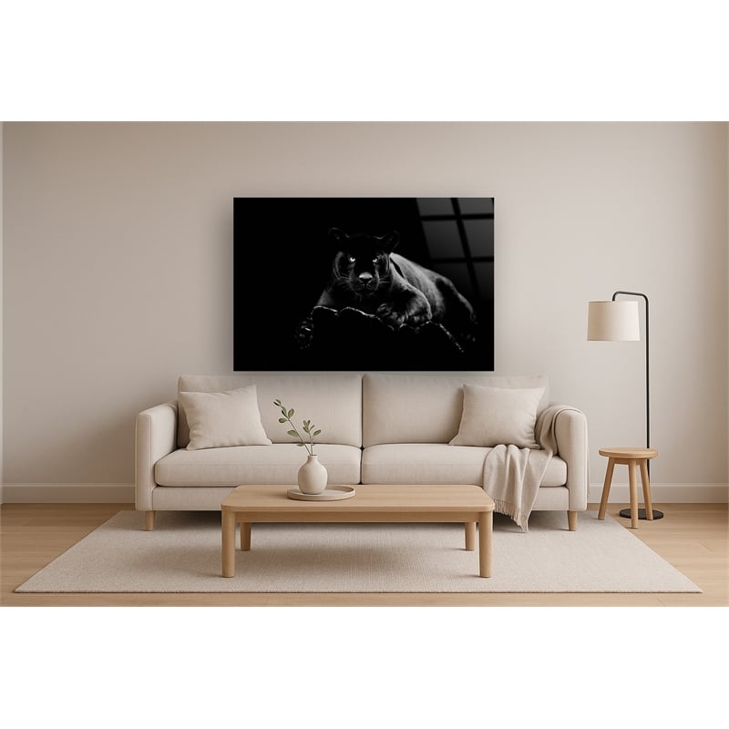 Black Panther Frameless Multi-Color Tempered Glass Wall Art - 60