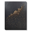 Black Golden Blossom Dimensional Abstract Canvas Wall Art - Wood Frame