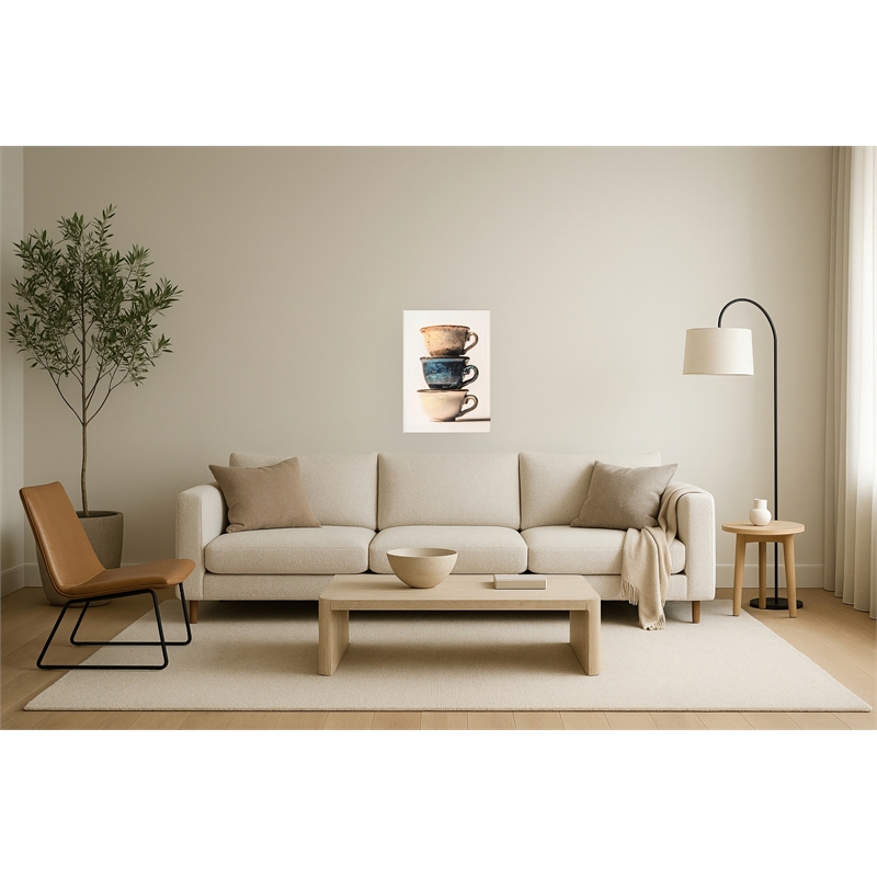 Rustic Harmony I Frameless Multi-Color Canvas w/ Glitter Wall Art - Wood Frame
