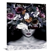 Flower Head Arrangement Frameless Multi-Color Tempered Glass Wall Art
