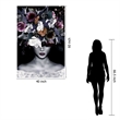 Flower Head Arrangement Frameless Multi-Color Tempered Glass Wall Art