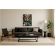 Lion in Green Suit Multi-Color Canvas Wall Art - Black Wood Frame - 30