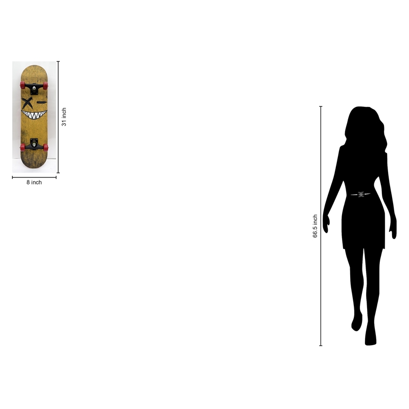 Smile Wink Skateboard Decko-Board Multi-Color Wall Art - 8