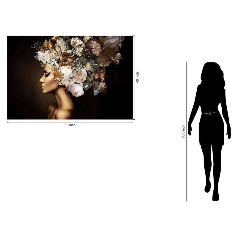 A Floral Mind Frameless Multi-Color Tempered Glass Wall Art - 60