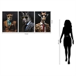 Dapper Safari Gentlemen Multi-Color Canvas Wall Art - Wood Frame - Set of 3