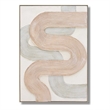 Blush & Ivory Raised Curve Abstract Multi-Color Canvas Wall Art - Wood Frame