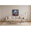 More Money Monkey Graffiti Art Multi-Color Canvas Neon Wall Art - Wood Frame