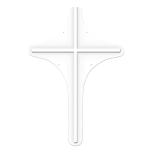 Cross Neon Sign - 19&quot x 28&quot - Neon White - Acrylic - LED Neon Wall Sign
