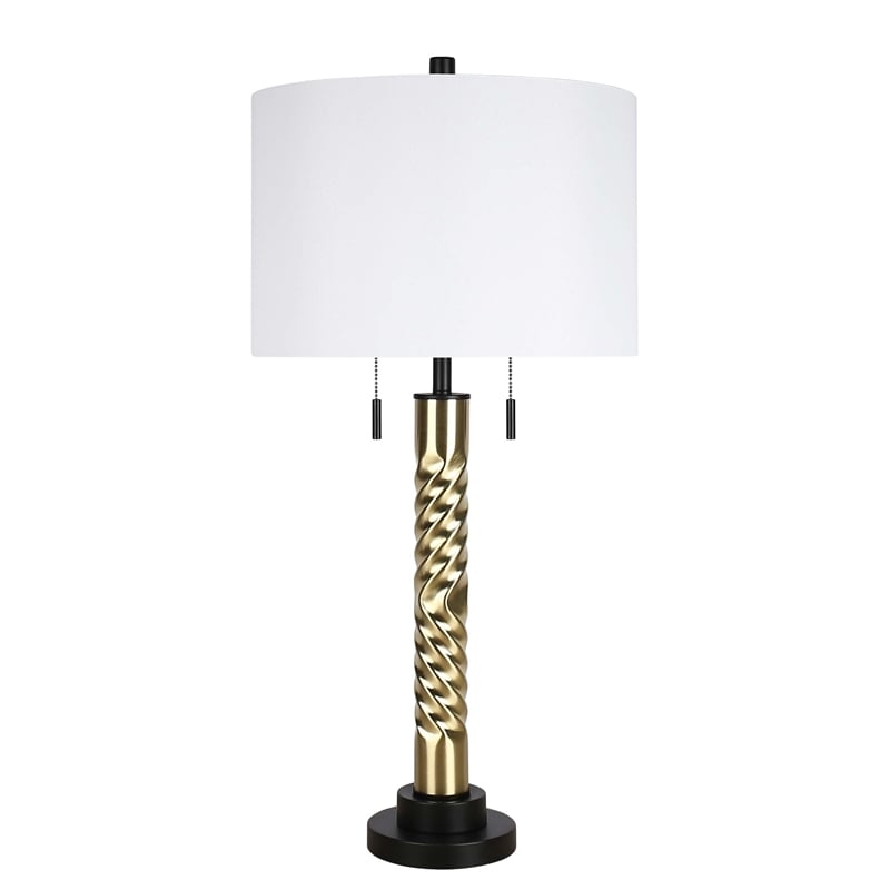 Twist Elegance Metal Table Lamp - Matte Black & Soft Gold - Set of 2