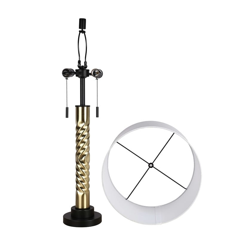 Twist Elegance Metal Table Lamp - Matte Black & Soft Gold - Set of 2