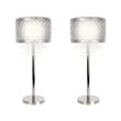 Crystal Elegance Metal Table Lamp - Polished Nickel - Living Room Lighting