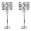 Crystal Elegance Metal Table Lamp - Polished Nickel - Living Room Lighting