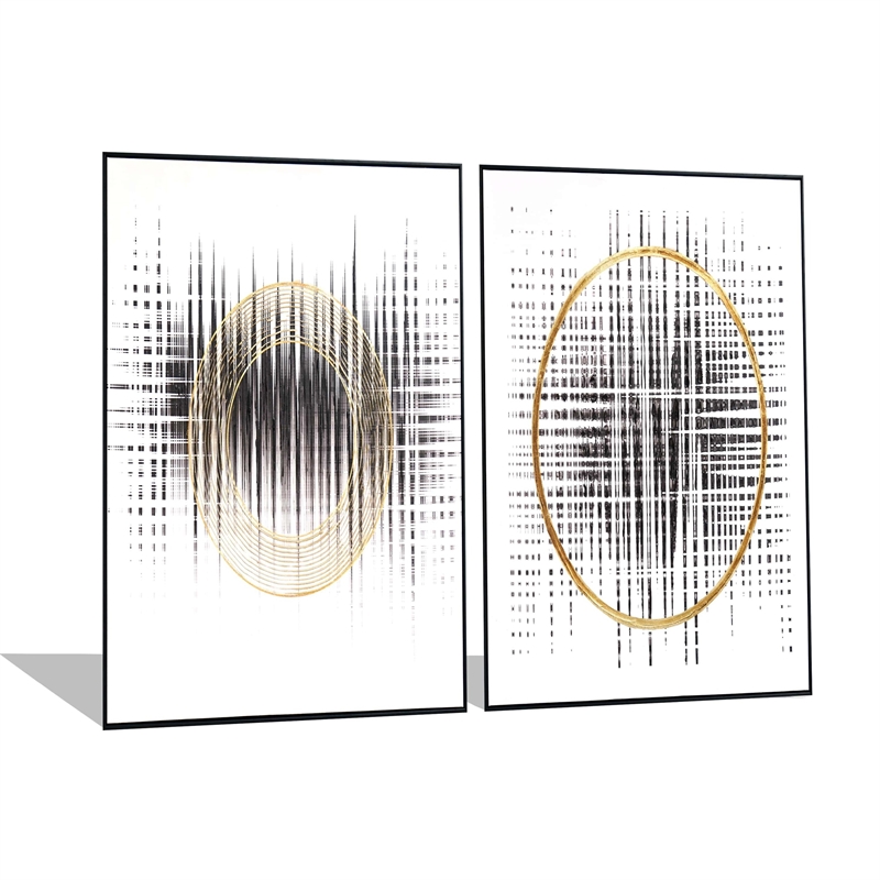 GiIded Harmonics Geometric Set Canvas Wall Art - 39