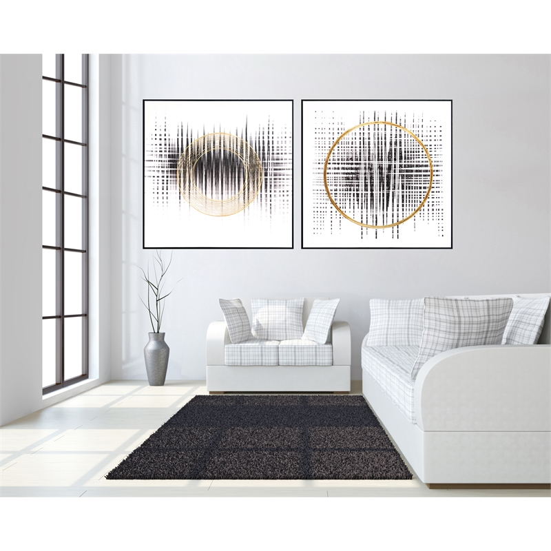 GiIded Harmonics Geometric Set Canvas Wall Art - 39
