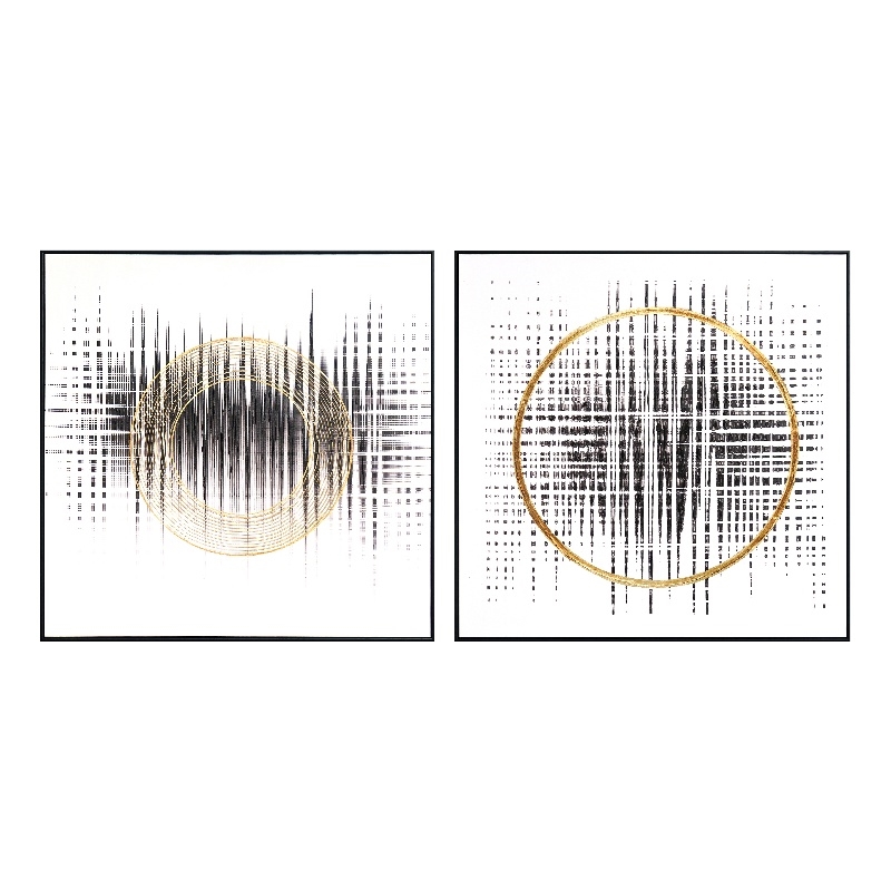 GiIded Harmonics Geometric Set Canvas Wall Art - 39