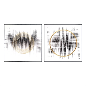 GiIded Harmonics Geometric Set Canvas Wall Art - 39&quot x 39&quot - Multicolor